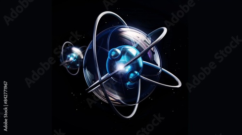 Design a picture of a helium atom with two protons, two neutrons, and two electrons, illustrating the stability of noble gases.