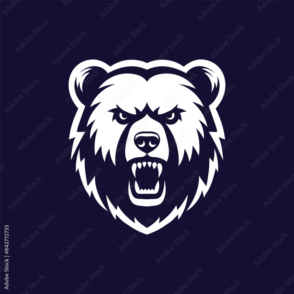 Fierce Bear Silhouetted vector illustration Fierce Bear Silhouetted vector illustration