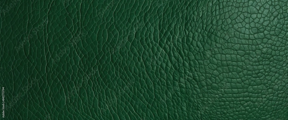 Detailed close-up of green leather texture with a focus on the tactile surface pattern Detailed close-up of green leather texture with a focus on the tactile surface pattern