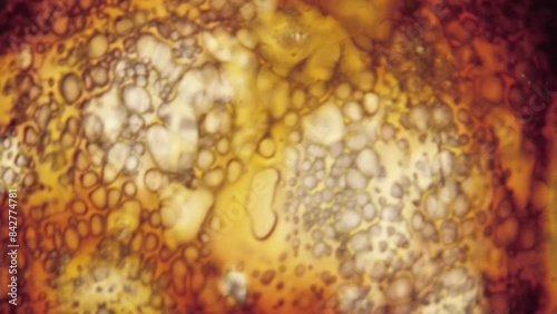 Melting plastic film of an old camera close-up