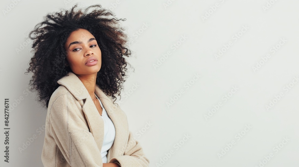 Chic Spring Fashion Portrait with Copy Space