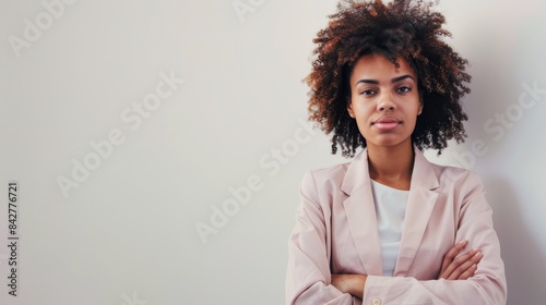 Chic Spring Fashion Portrait with Copy Space