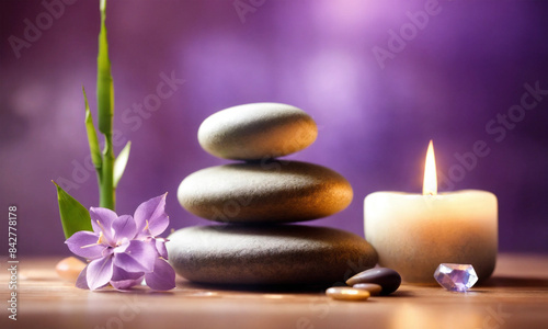 Spa  Zen  Massage  Reiki  Litotherapy  Background - AI generated