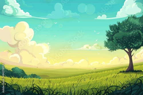 Imaginative landscape artwork for creative design concepts copy space