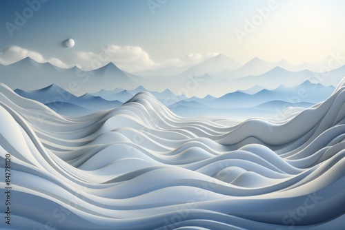 A serene winter landscape w...