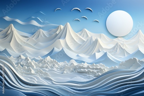 A serene winter landscape w...