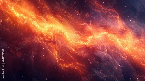 Abstract fiery space nebula background photo