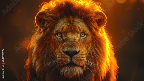 A powerful close-up portrait of a lion s intense gaze