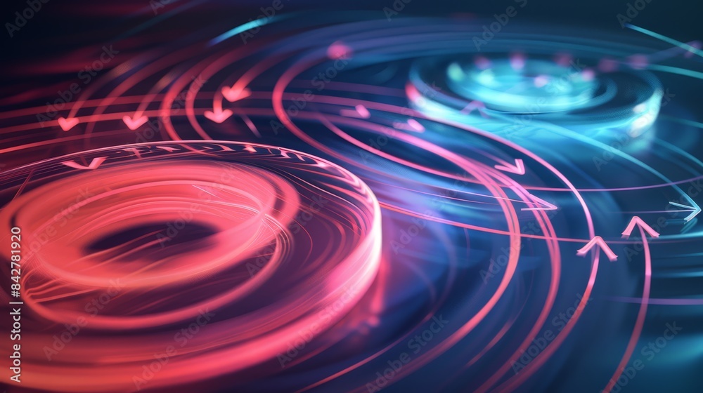 Illustrate the concept of electron spin, with arrows representing the spin-up and spin-down states in a magnetic field. Illustrate the concept of electron spin, with arrows representing the spin-up and spin-down states in a magnetic field.