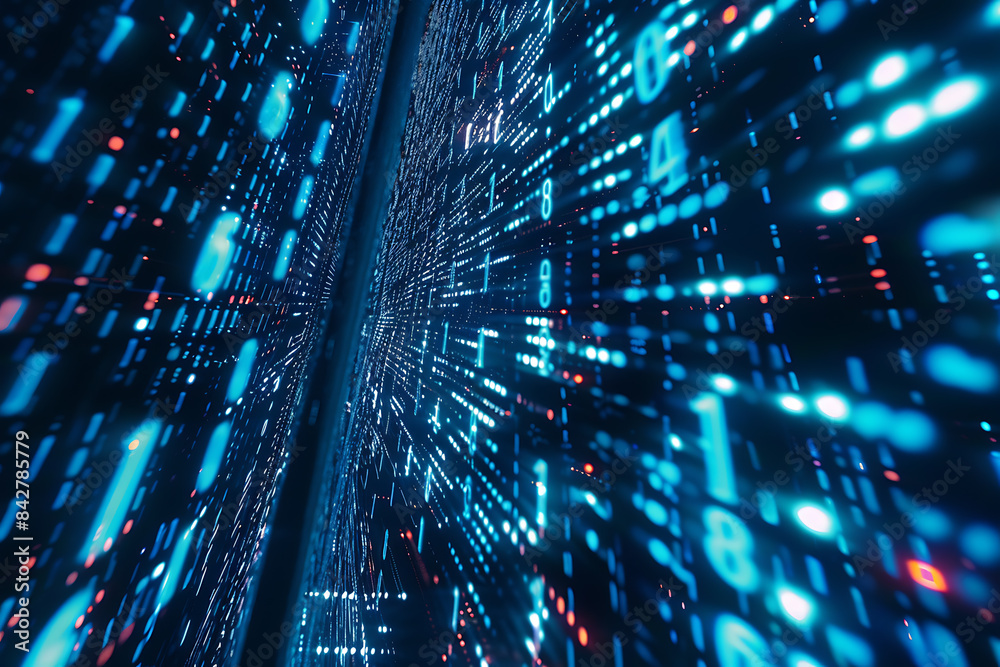Background filled with cascading binary code, creating a digital and futuristic atmosphere, ideal for technology and programming themes Background filled with cascading binary code, creating a digital and futuristic atmosphere, ideal for technology and programming themes