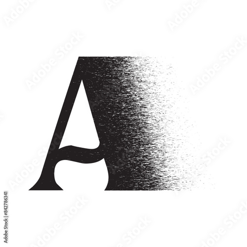 Alphabet Line Art Illustration Flat Design