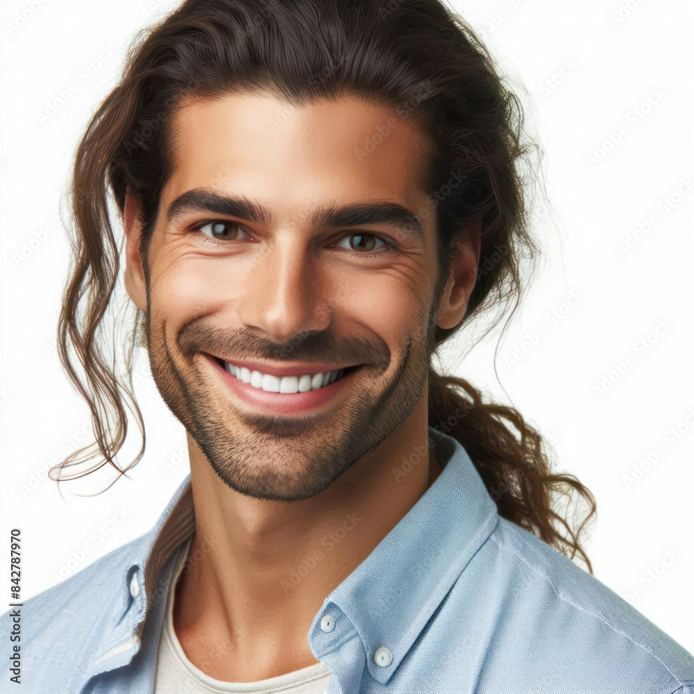 Portrait of a smiling Mediterranean appearance person isolated on white background Portrait of a smiling Mediterranean appearance person isolated on white background