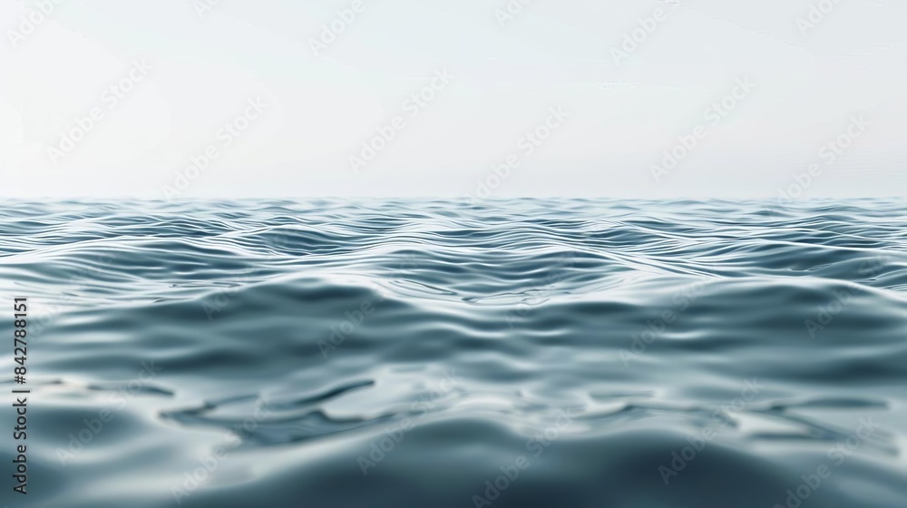 Naklejka premium clean water texture with realistic surface overlay gentle ripples and light reflections white background