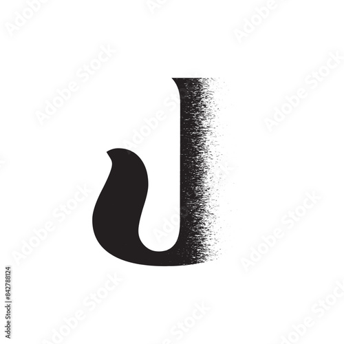 Alphabet Line Art Illustration Flat Design
