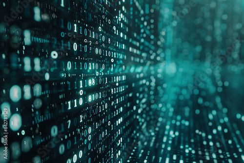 Wallpaper Mural Background filled with cascading binary code, creating a digital and futuristic atmosphere, ideal for technology and programming themes Torontodigital.ca