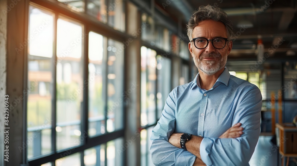 confident mature businessman portrait in modern office stock photo confident mature businessman portrait in modern office stock photo