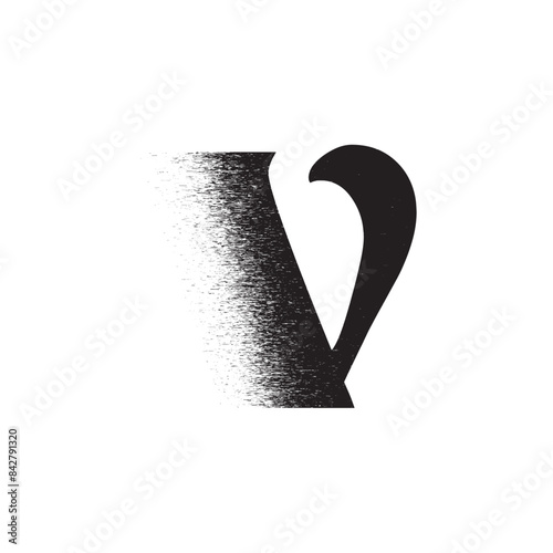 Alphabet Line Art Illustration Flat Design