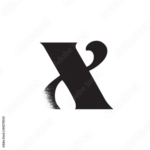 Alphabet Line Art Illustration Flat Design