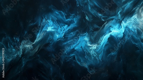 Blue abstract paint background with liquid fluid grunge texture for artistic designs