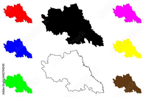 Iasi County (Administrative divisions of Romania, Nord-Est development region) map vector illustration, scribble sketch Iasi map....