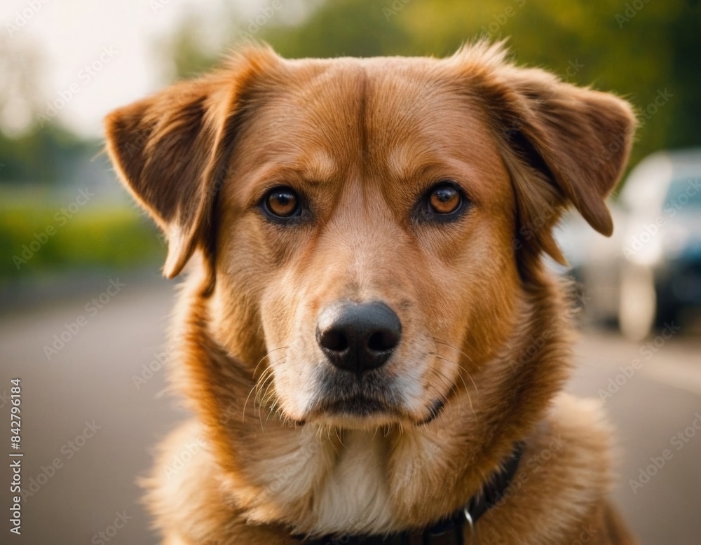 A playful shiba inu chasing its own shadow on a sunny sidewalk