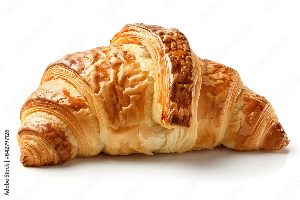 Croissant side view isolated on white background Croissant side view isolated on white background