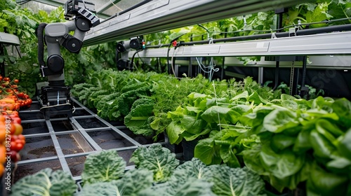 Automated Greenhouse Robots Tending to Vegetable Rows