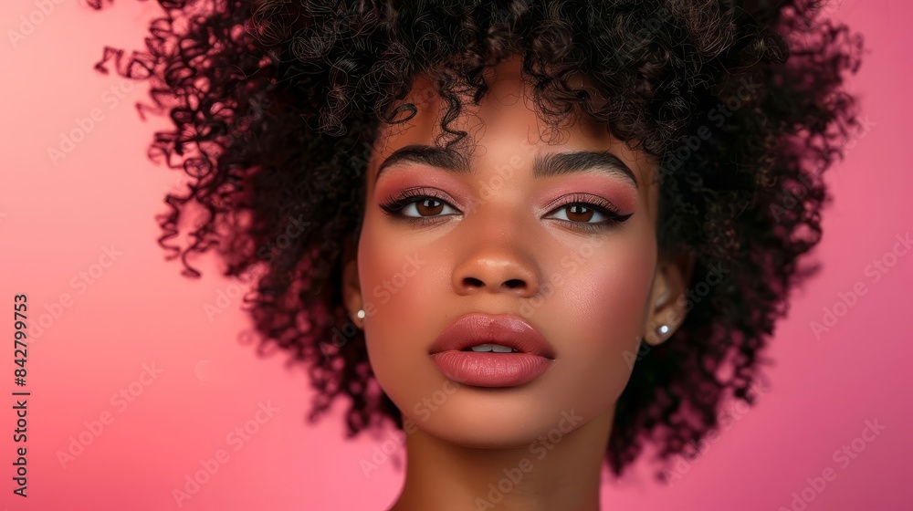 elegant african american woman with glamorous makeup and hairstyle beauty salon portrait elegant african american woman with glamorous makeup and hairstyle beauty salon portrait