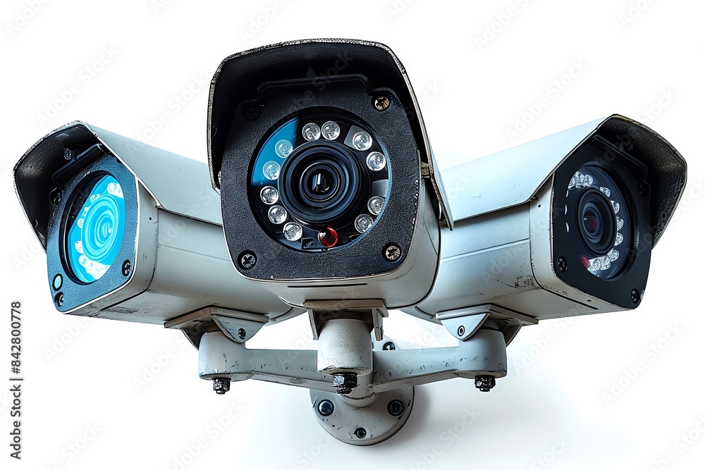 Security Cameras CCTV isolated on white background Security Cameras CCTV isolated on white background