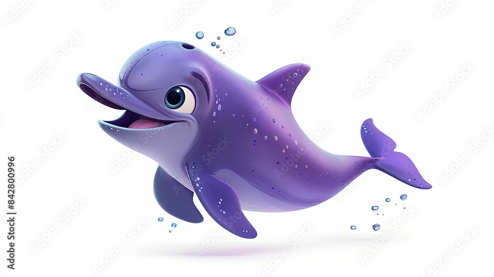 Purple dolphin 3d on white background UHD wallpaper Purple dolphin 3d on white background UHD wallpaper
