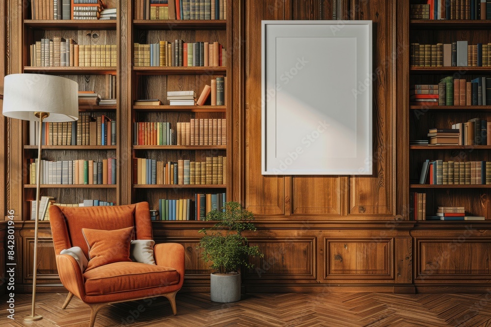 A room with a white chair and a white lamp A room with a white chair and a white lamp