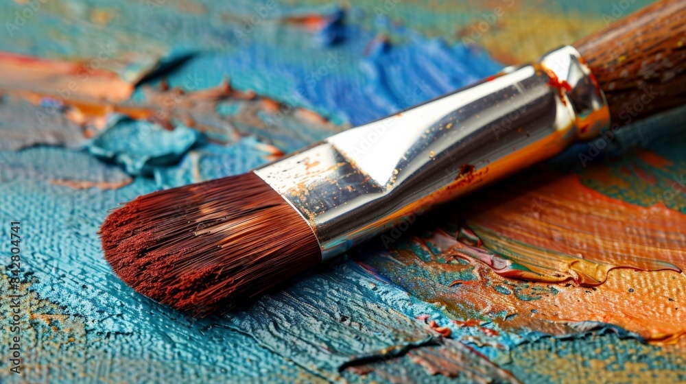 Paintbrush with Palette: Capture a paintbrush with a palette, isolated on a transparent background. Paintbrush with Palette: Capture a paintbrush with a palette, isolated on a transparent background.