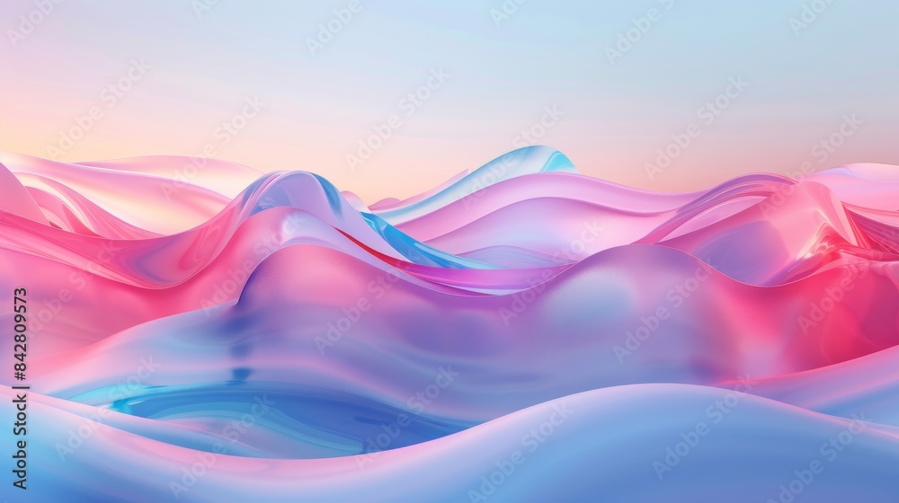 Stock render of a blue and pink wavy background. Stock render of a blue and pink wavy background.