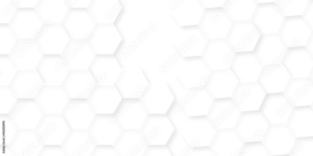 Abstract background with hexagons. Geometric hexagon polygonal pattern background vector. seamless bright white abstract honeycomb grid 3d cell tile technology texture backdrop concept. Abstract background with hexagons. Geometric hexagon polygonal pattern background vector. seamless bright white abstract honeycomb grid 3d cell tile technology texture backdrop concept.