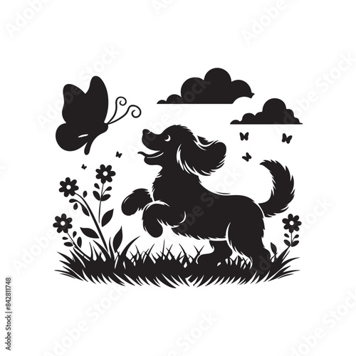 A cute dog vector art illustration