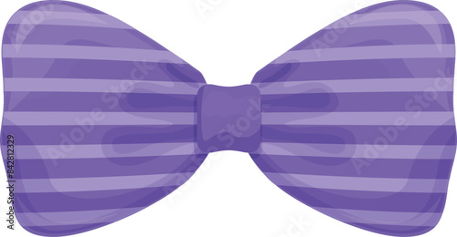 Stylish purple striped bow tie is ready to add a touch of sophistication to a formal outfit