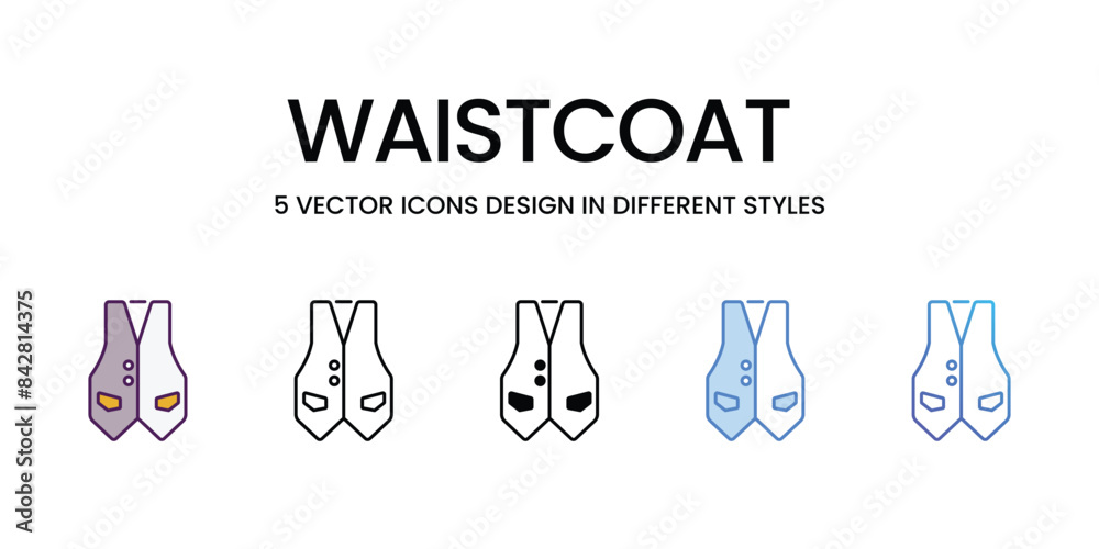 Waistcoat icons vector set stock illustration. Waistcoat icons vector set stock illustration.