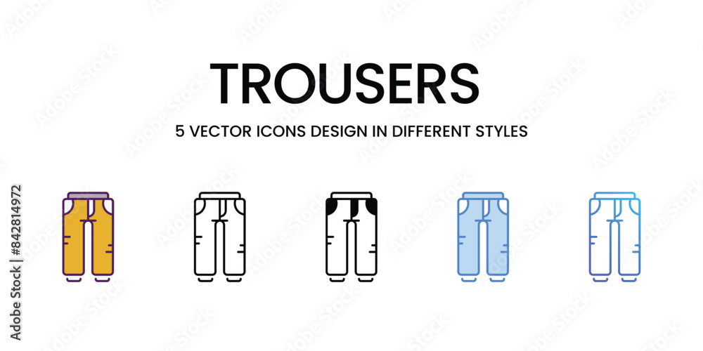 Trousers icons vector set stock illustration. Trousers icons vector set stock illustration.