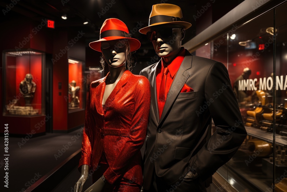 Mysterious night scene at the Mob of Las Vegas Museum., generative IA
