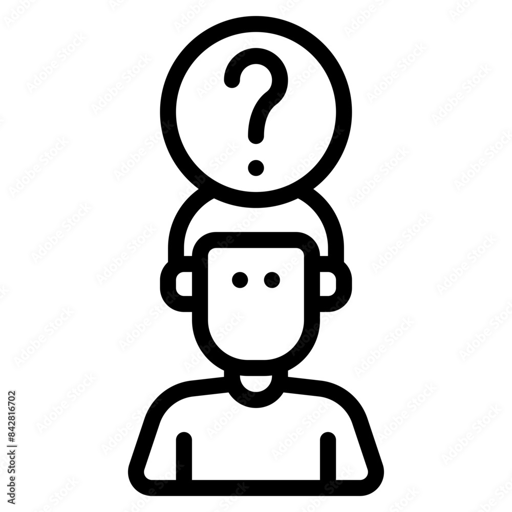 ask think ponder outline icon and illustration ask think ponder outline icon and illustration