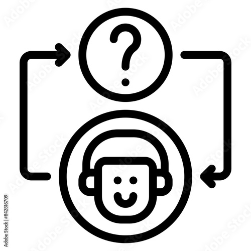 costumer ponder outline icon and illustration