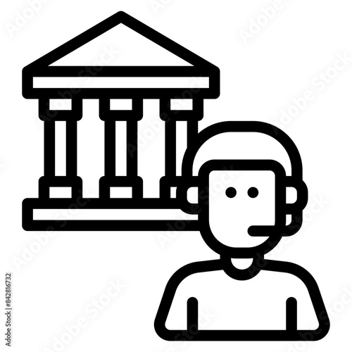 banking costumer credit outline icon and illustration