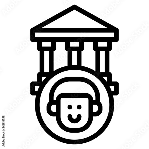 customers client bank outline icon and illustration