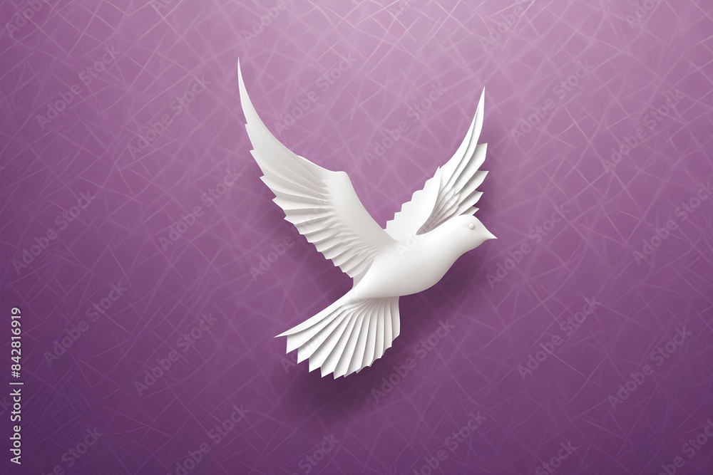 Obraz premium white dove flying in the sky made by midjourney