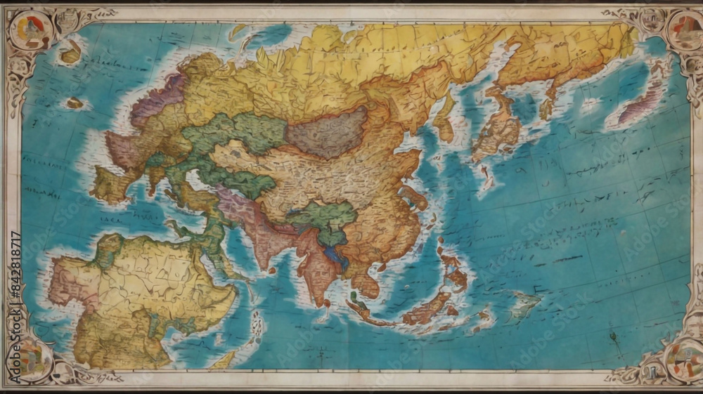 Naklejka premium map-korean-map