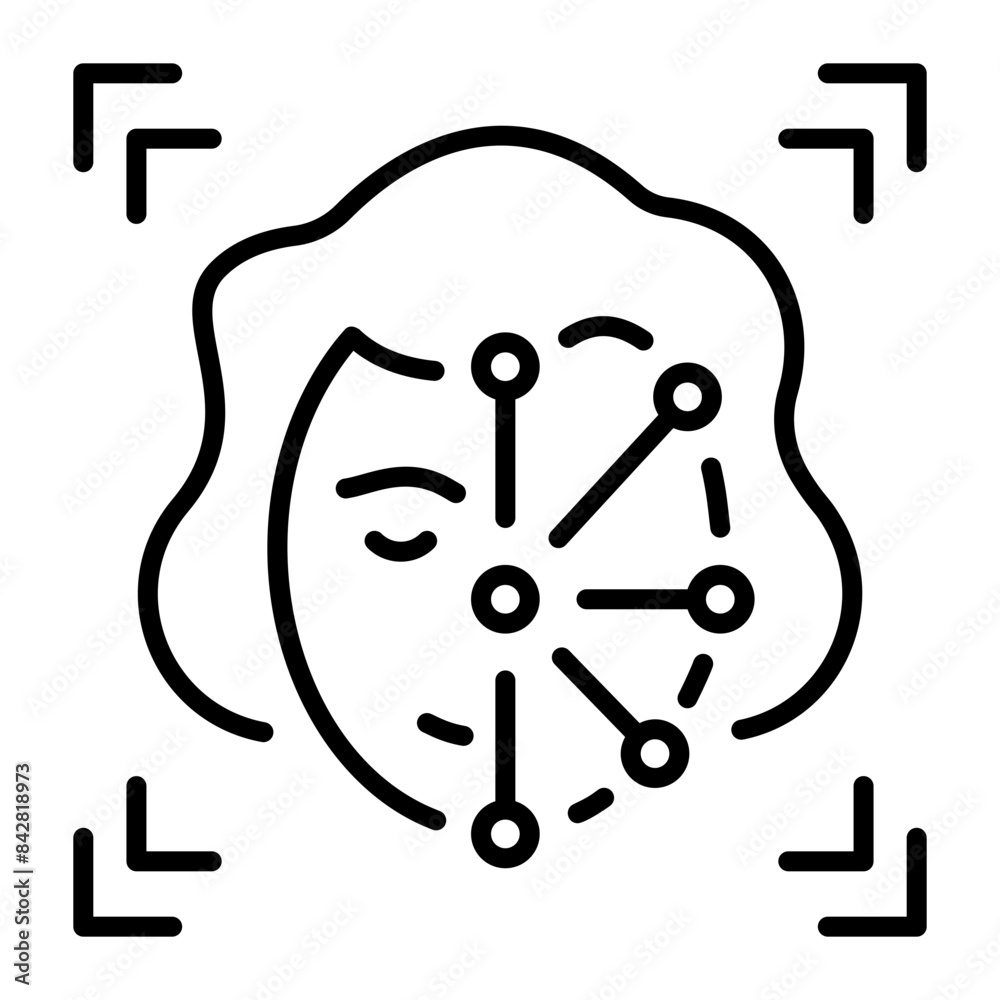 Grab this line style icon of facial scanning Grab this line style icon of facial scanning