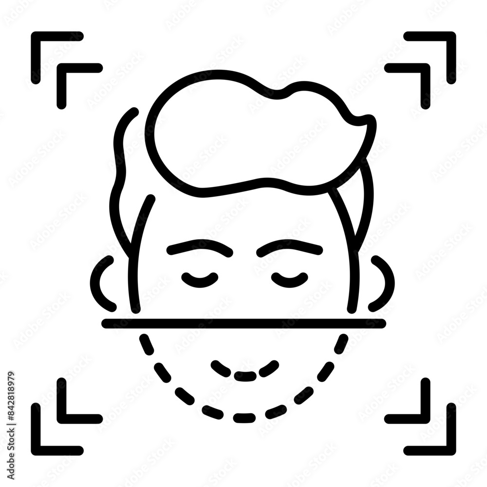 Download line style icon of facial biometric Download line style icon of facial biometric