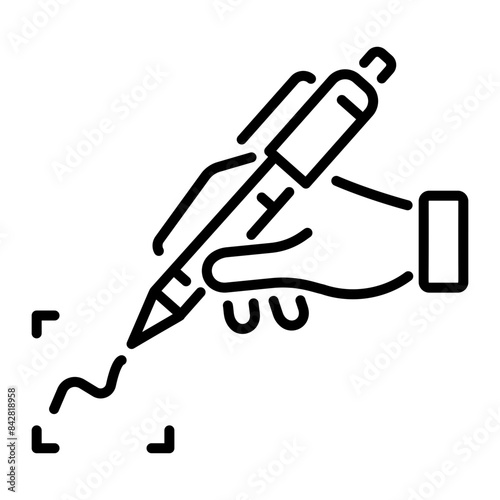 Scalable linear icon depicting signature scan 