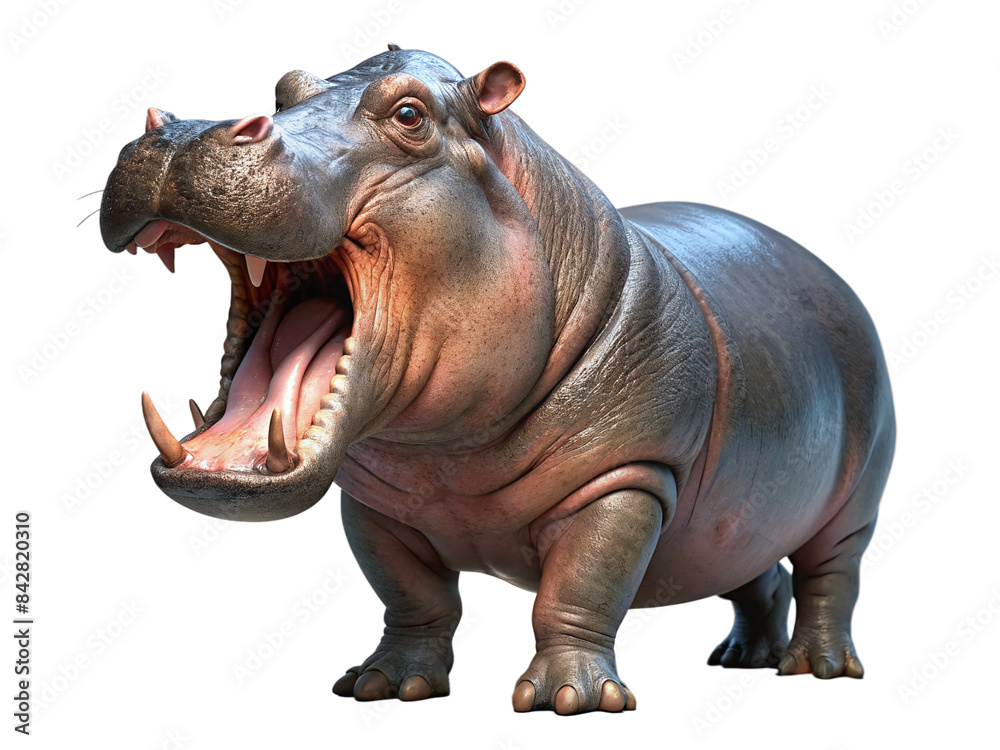 Agresive hippo hippopotamus mad look camera open mouth transparent background Agresive hippo hippopotamus mad look camera open mouth transparent background
