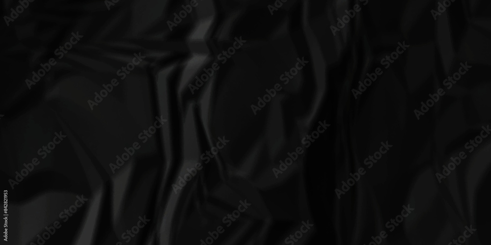Black crumpled paper background texture pattern overlay. crinkled wrapper rumple wrinkled high resolution arts craft and Seamless black crumpled paper.	

